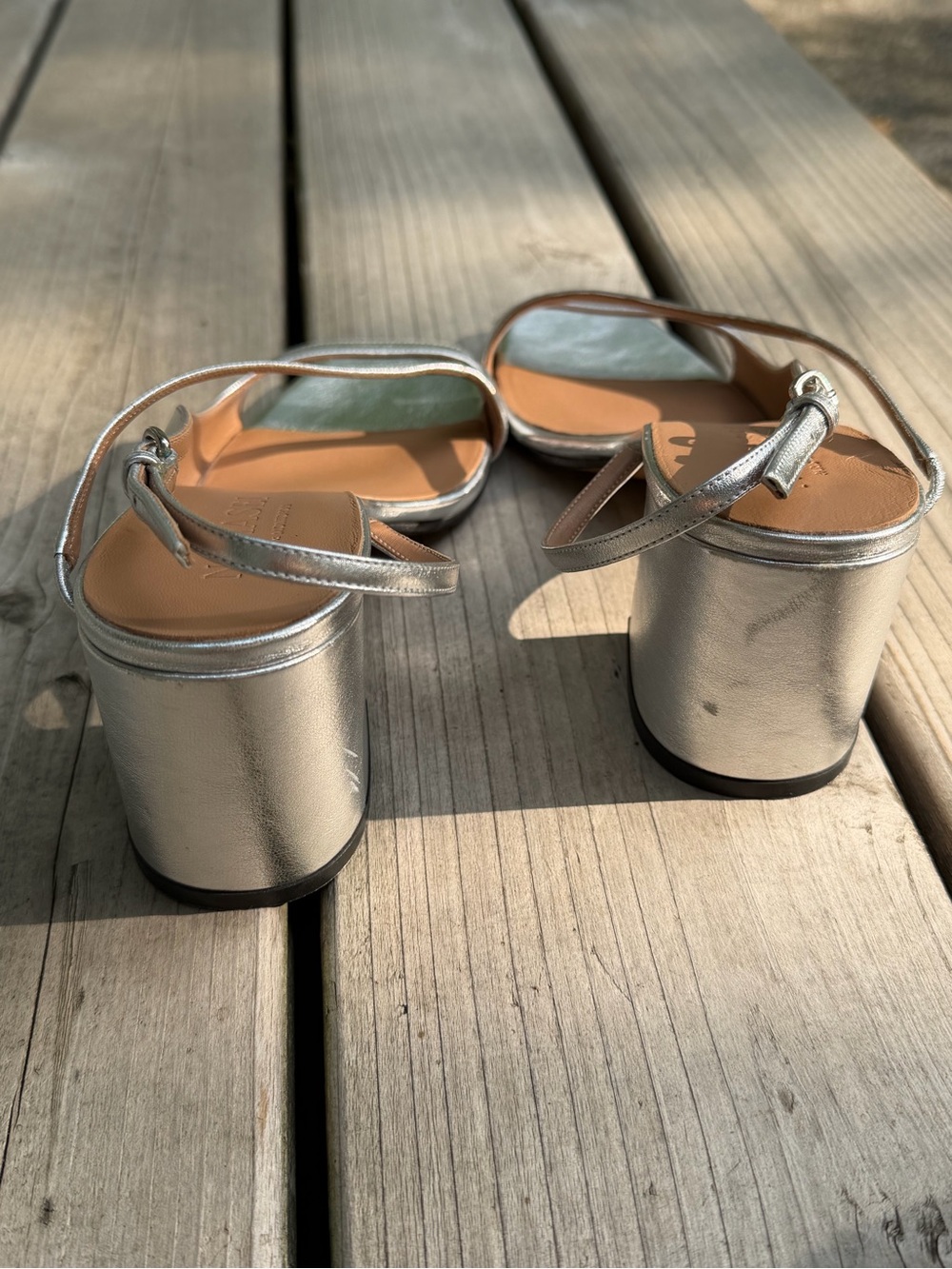 NOMASEI Venus silver Sandals Heels 38.5 - Picture 3 of 7